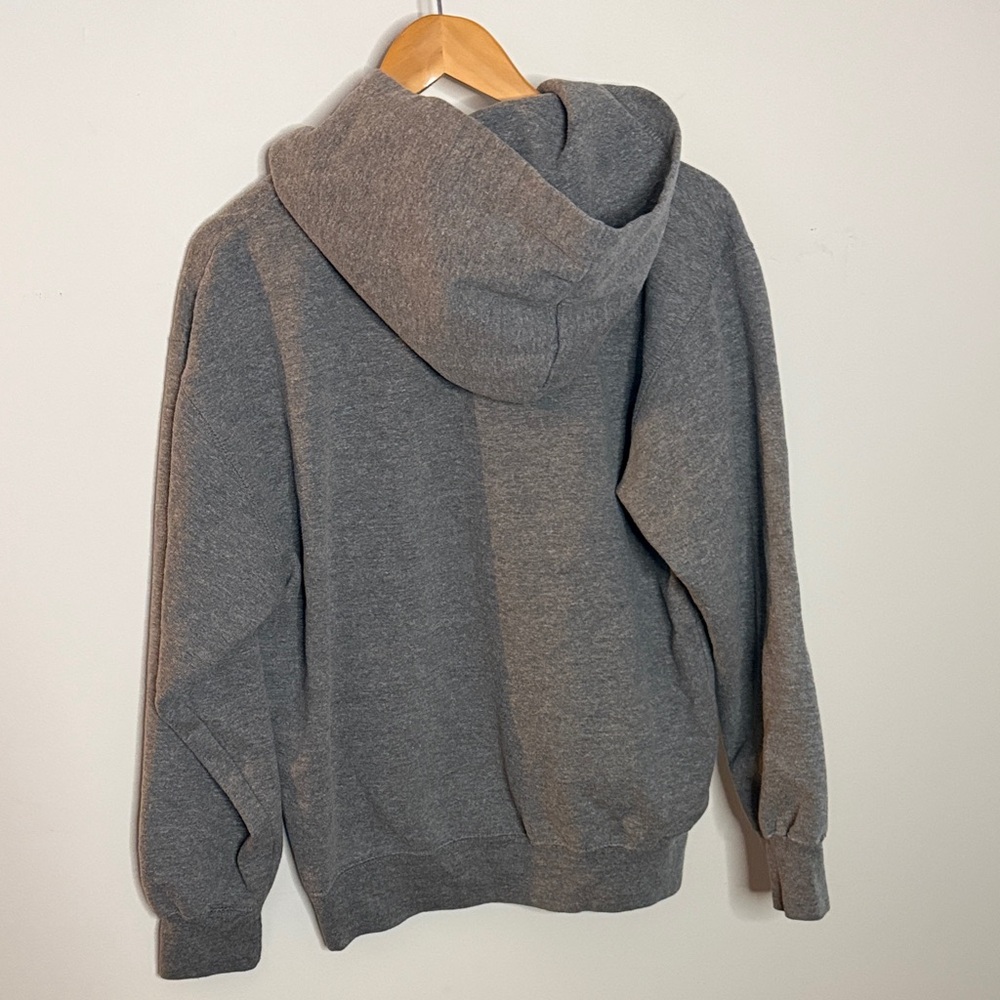 MV Sport Lake Placid Hockey Lace-Up Hoodie Gray Medium Cozy Pullover - Picture 4 of 4